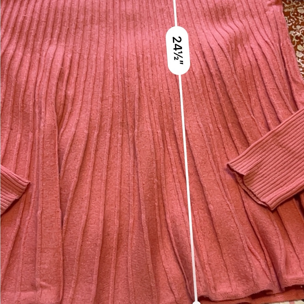 Sundance Coral Wool Cashmere Pleated Sweater S - Picture 7 of 10